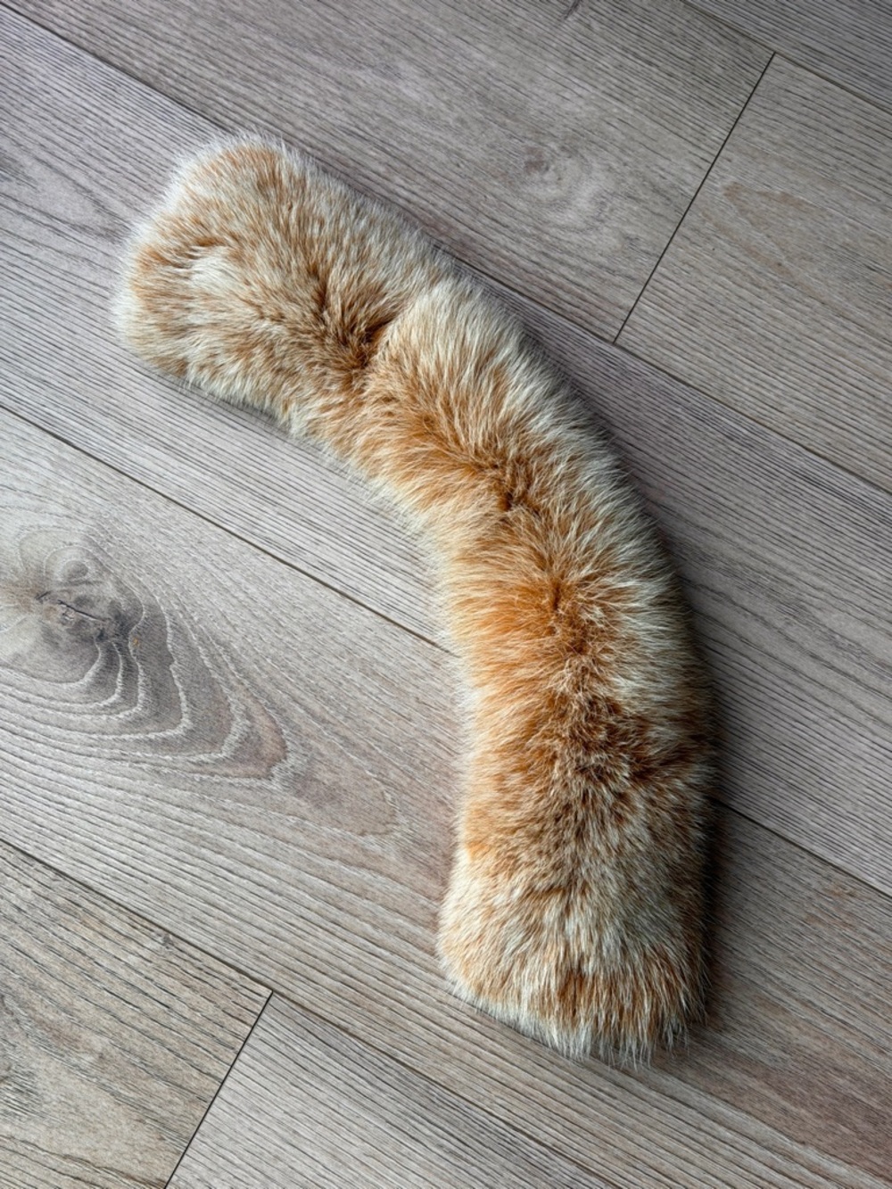 Real Fur Collar in Light Orange